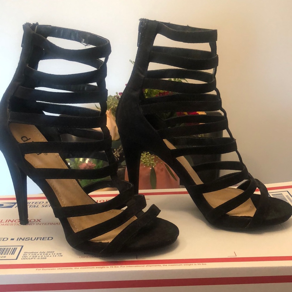 Gently worn black stilettos